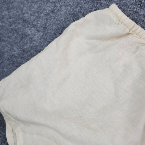Womens J. Crew Yellow Linen Blend Sleep Pajama Shorts Medium SPRING 24' - Picture 3 of 11